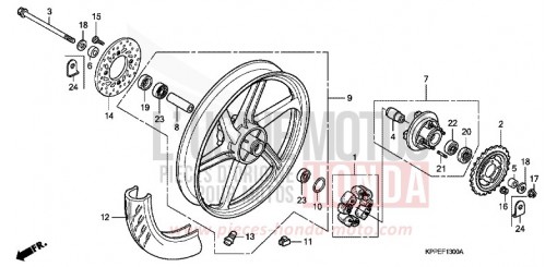 ROUE ARRIERE CBR125RW7 de 2007